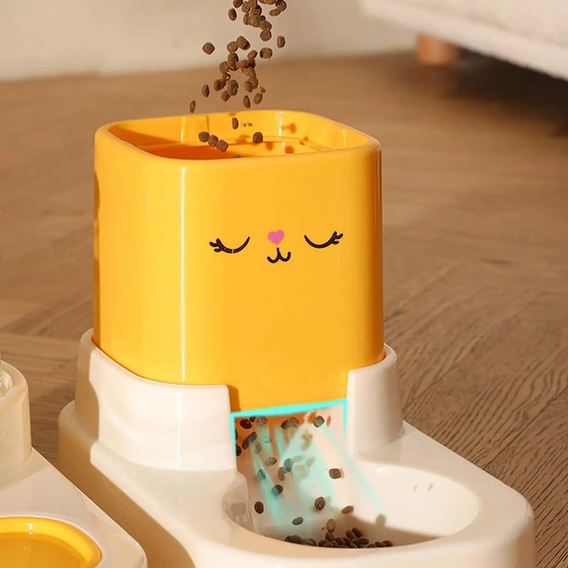 Cat Water Fountain & Feeder Set