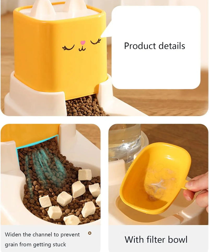 Cat Water Fountain & Feeder Set