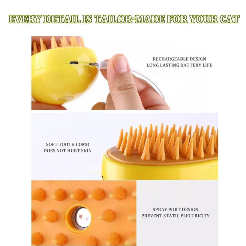 Steamy 3 in 1 Pet Hair Brush